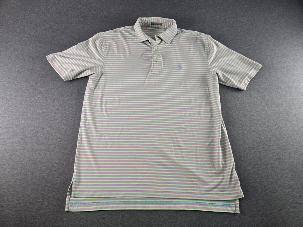 Peter Millar Polo Shirt Mens Medium Multicolor Summer Comfort Golf Bright Colors